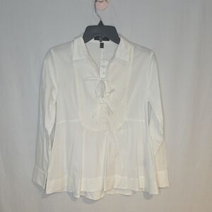 Banana Republic Cream Blouse with Tie Detail